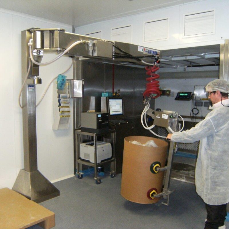 Knikarm roestvrij staal met grijper vaten