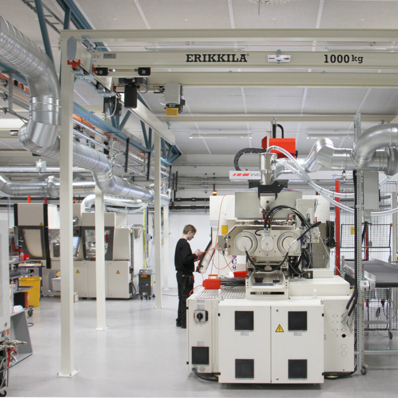 Vrijstaand railsysteem met dubbele brug 1000kg Erikkila