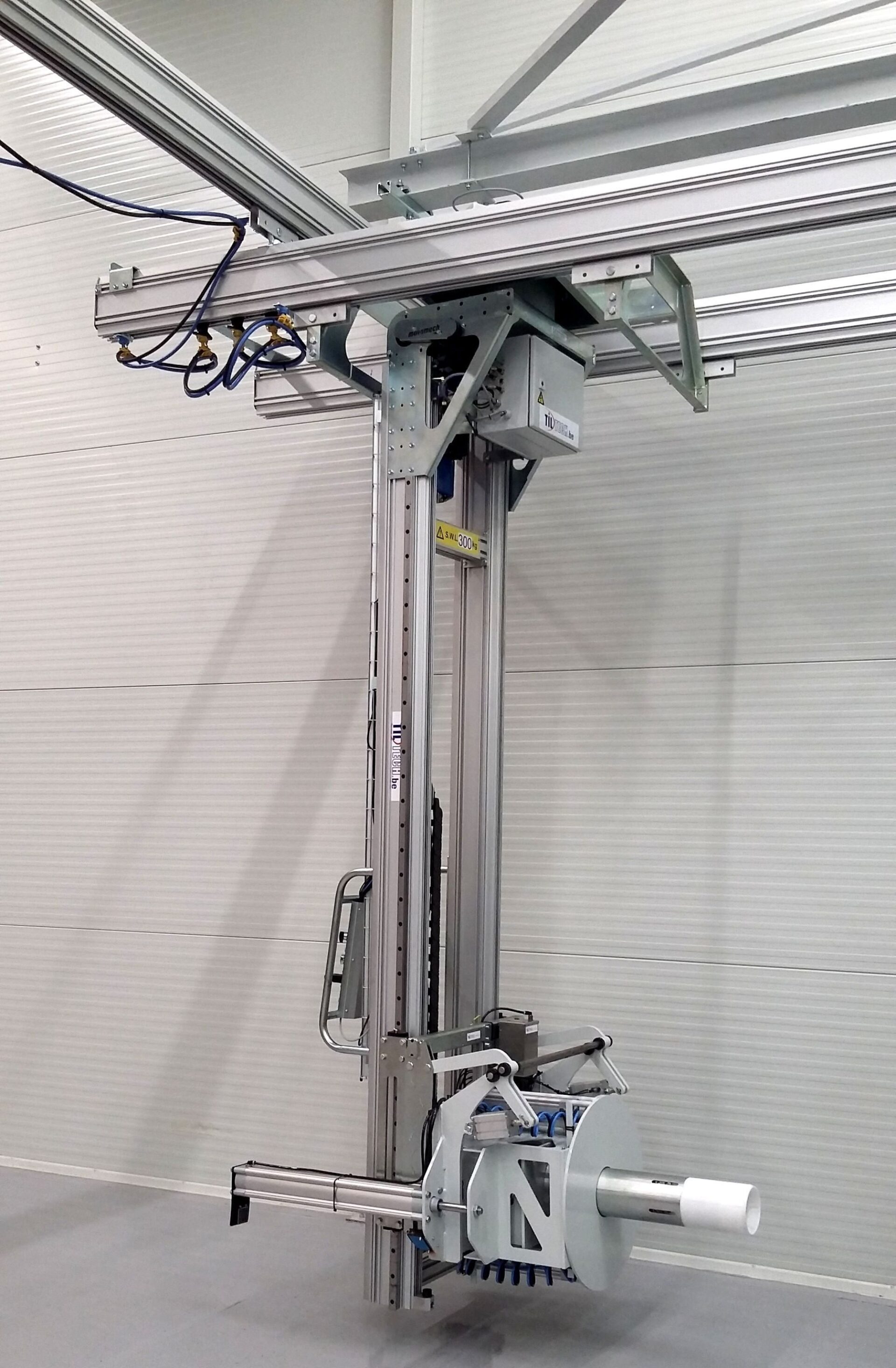 Railsysteem Mechrail™ met dubbele verhoogde brug en industriële manipulator MechStack™ | Movomech