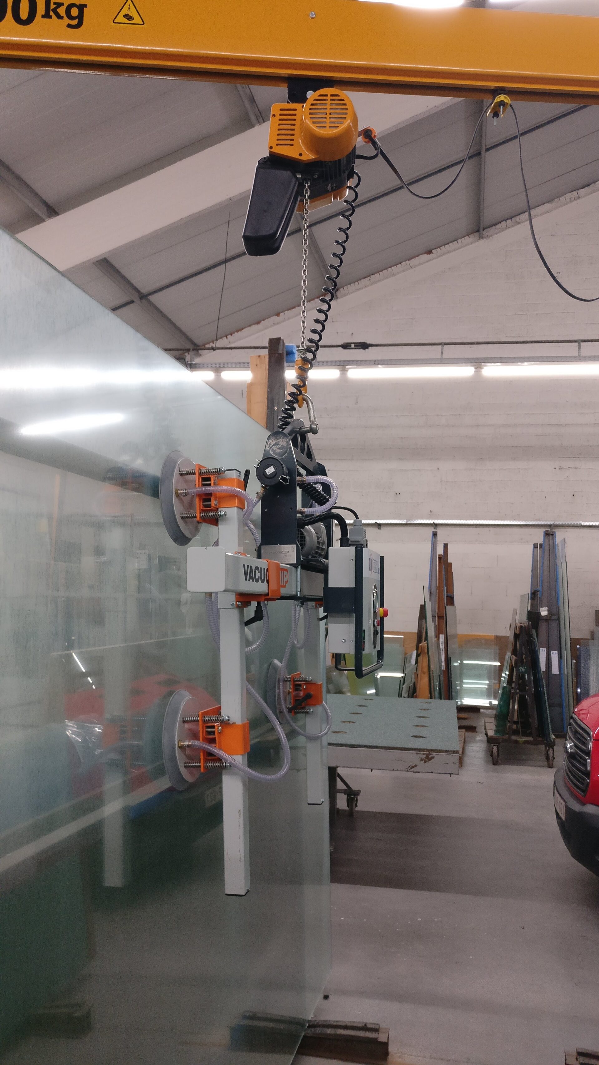 Palonnier à ventouses pour verre sur pont roulant | Coval