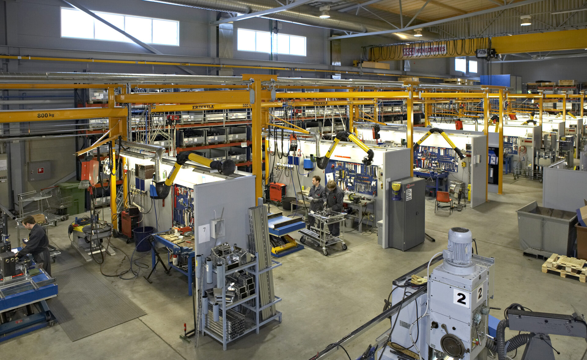 Werkstation met diverse vrijstaande railsystemen | Erikkila