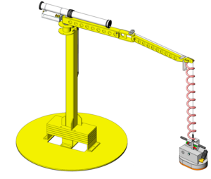 Flexicrane LiftsAll à bras articulé – levage ergonomique et flexible en industrie.